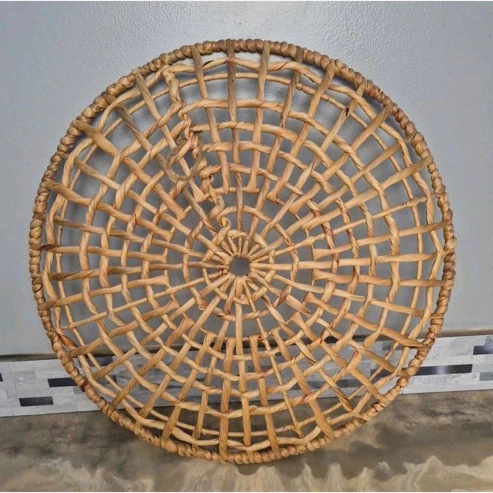 Water Hycinth Handmade Rattan Basket Boho Style Decor 19
